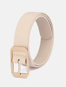 1pc/3pcs Solid Color Casual PU(Polyurethane) Women's Belt Suitable For Daily Use Square Buckle - A - View 12