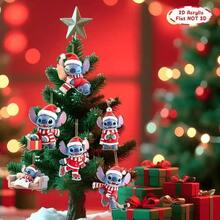 Panini Stitch Christmas Tree Ornaments, 2D Flat Acrylic Hanging Decorations, Cute Character Pendant For Xmas Tree Home Holiday Party Decor - Random Styles - View 1