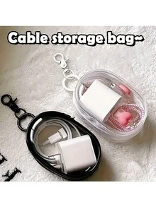 Mini Transparent Zipper Storage Bag, Multifunctional Jewelry Device Storage Box, Suitable For Headphones, Charging Case, Keychain, Ring, Transparent Travel Accessory Bag, Toiletries Bag - Multicolor - View 2
