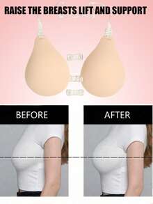 1pc Invisible Adhesive Bra, Suitable For Backless And Low Neckline Dresses - Multi-color - View 7