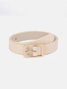 1pc/3pcs Solid Color Casual PU(Polyurethane) Women's Belt Suitable For Daily Use Square Buckle - A - View 23
