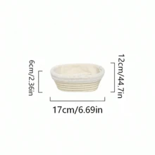 1pc Natural Wicker Bread Fermentation Basket With Liner, Round Or Oval Bread Proofing Bowl, Suitable For Baking Yeast Bread Dough, Restaurant Kitchen Baking Tool - View 15