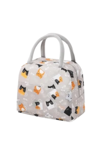 Cute Animal Pattern Insulated Waterproof Dust-Proof Leak-Proof Stain-Resistant Easy-To-Clean Portable Large Capacity Fresh-Keeping Lightweight Handheld Foldable Picnic Hiking Work School Daily Gift Lunch Bag - Multicolor - View 11