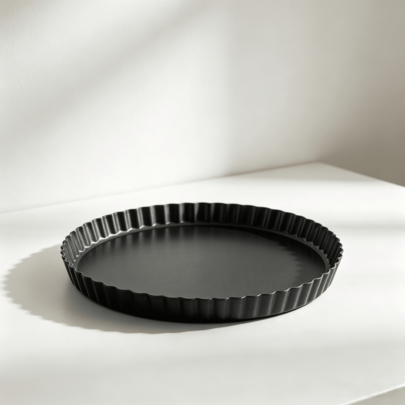 Teglia per crostate e quiche, 22 cm, dotata di base rimovibile, superficie antiaderente, contenitore per torte alla frutta e preparazioni salate