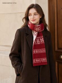Double-Sided Knitted Scarf For Women, Winter Warm Couple Neck Warmer, Vintage Versatile Atmosphere Shawl - Scarf - View 4