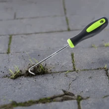 Heavy Duty Metal U-Shaped Cultivation Tool With Green & Black Handle, Suitable For Garden, Lawn, Crevice, Path Crack, Window Screen Strip Replacement, Gasket Removal, Very Useful For Weeding - A - View 1