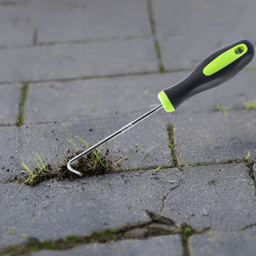 Heavy Duty Metal U-Shaped Cultivation Tool With Green & Black Handle, Suitable For Garden, Lawn, Crevice, Path Crack, Window Screen Strip Replacement, Gasket Removal, Very Useful For Weeding - A - View 1