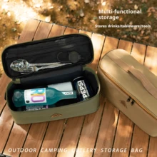 1pc Outdoor Picnic Bag, Oxford Cloth Storage Bag, Multi-Functional Portable Utensil, Camping Picnic Bag, Ground Peg, Wind Rope, Tool, Sundries Bag - One Size With Storage Net - View 6