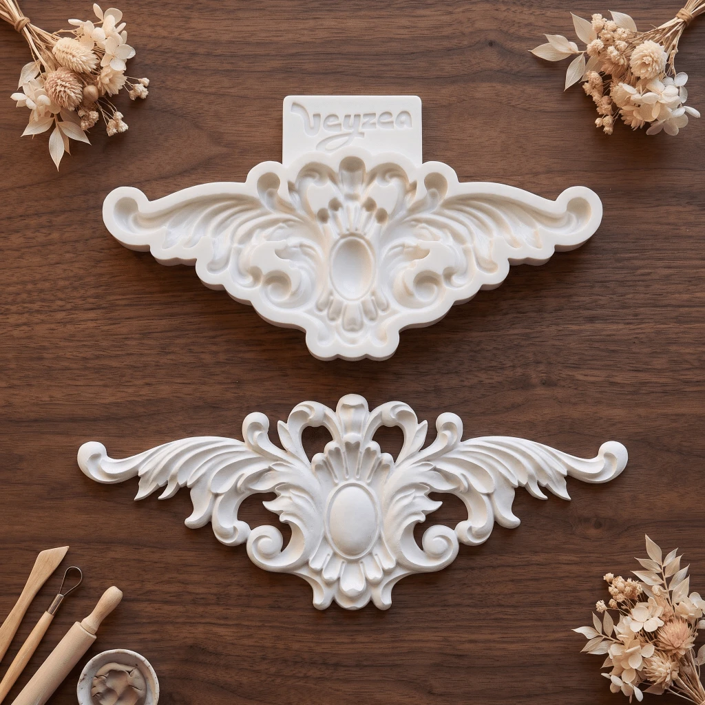 Baroque Embossed Decorative Silicone Mold & 3D Bird Silicone Mold, Vintage European Scroll Floral Pattern, Bird Animal Shaped Casting Tool, Suitable For Resin, Epoxy Resin, Soft Clay, Plaster DIY Crafts, Can Make Decorative Ornaments, Home Accessories, Vintage Relief Handmade Creation Materials - Decorative Silicone Mold - View 1