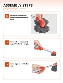 [Car Wash Brush]Adjustable Long Handle Car Cleaning Brush, Chenille Microfiber Car Wash Tool - Multiple Styles and Colors - View 4