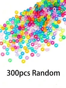 1000/2pcs Fluorescent Glow Horseshoe Beads, 9mm Plastic Handmade Beads, Suitable For DIY Jewelry Making, Ideal For Friendship Bracelets, Necklaces And Hair Braiding Projects, 9 Vibrant Fluorescent Colors, Lightweight And Easy To Thread - Mixed Style - View 11