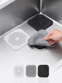 3pcs Suction Cup Hair Catcher, Silicone Square Drain Filter And Plug, Anti-Clogging Deodorizing Hair Filter Mesh, Suitable For Shower, Floor Drain, Bathtub And Kitchen Sink, Reusable Easy To Clean Bathroom Accessories, Back To School, New Year - Multicolor - View 4