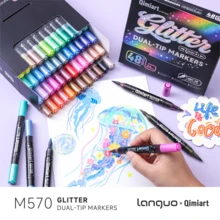 Languo New 48/96 Glittery Marker Colorful Pops Up On Glass,Ceramic,Plastic,Paper Homework,Suitable For Office School Teacher's Day For Painting Teaching Purpose And Home Teaching Holiday Painting Study - Sets - View 10