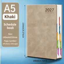مخطط الانضباط الذاتي 2027، 320 صفحة بغلاف من الجلد الصناعي عالي الجودة، تصميم متعدد الألوان بتخطيط شهري وأسبوعي مزدوج، حجم محمول ومدمج، إدارة الوقت وتتبع الأهداف للبالغين، تحدى نفسك لوازم التعلم - A5 - مشاهدة 6