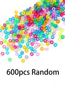 1000/2pcs Fluorescent Glow Horseshoe Beads, 9mm Plastic Handmade Beads, Suitable For DIY Jewelry Making, Ideal For Friendship Bracelets, Necklaces And Hair Braiding Projects, 9 Vibrant Fluorescent Colors, Lightweight And Easy To Thread - Mixed Style - View 12