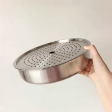 18/10 Stainless Steel Perforated Steamer Plate, Household Dumpling Plate, Draining Tea Plate, Oil Filter Plate, 28cm Steamer Pot, Draining Plate - View 8