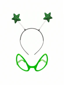 Alien Headband & Glasses Set, Star Spring Headband Funny Party Costume Prop, Suitable For Alien Theme Cosplay, Party Outfit Accessory, Sci-Fi Theme Party, Funny Dress-Up Party Role Play Prop - Multicolor - View 4