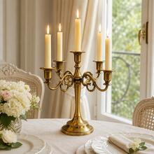 5-Arm Candelabra Candle Holder, Elegant 5-Light Taper Candle Stand Centerpiece For Wedding Table, Dining Room, Party, Holiday, Mantel & Home Decor - Five-armed Candlestick - View 8