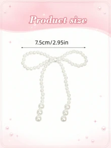 12/6/1pc Elegant Faux Pearl Bow Christmas Tree Hanging Ornament Pendant, Holiday Party Home Decor, Holiday Season Accessory, White Pearl Bow Pendant, Winter Theme Decoration, Room Accent Ornament - Multicolor - View 12