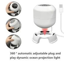 LED Dynamic Dinosaur Projection Light, USB Plug-In Night Light, 360° Adjustable Angle, Whole Room Dinosaur Projection Light, Suitable For Living Room, Party Decoration, Birthday Gift, Christmas Decoration Light - White - View 10