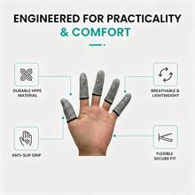 5/10 Pcs Of Soft Finger Protection Cover, Reusable Finger Tip Covering, Suitable For Woodworking, Glass Processing, Carving, DIY Production, Classification, Manual Work, Handicraft Projects, And Manual Labor Protection Finger Protection, Gray - A - View 2