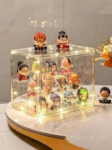 Figure Display Stand Waterproof Clear Display Case Removable Acrylic Storage Organizers Box For Action Figure For Collectibles Home Accessories Apartment Essential Office Hotel Desktop Decoration Back To School Use Holiday Essentials - Multicolor - View 6