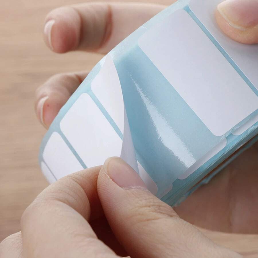 1200pcs/Roll Self-Adhesive Label Stickers, 4*2cm Multi-Purpose Blank Thermal Label Stickers, Used For Product Price Labels, Food Date Labels, Storage Box Labels, Daily Office Differentiated Classification Label Stickers - View 1