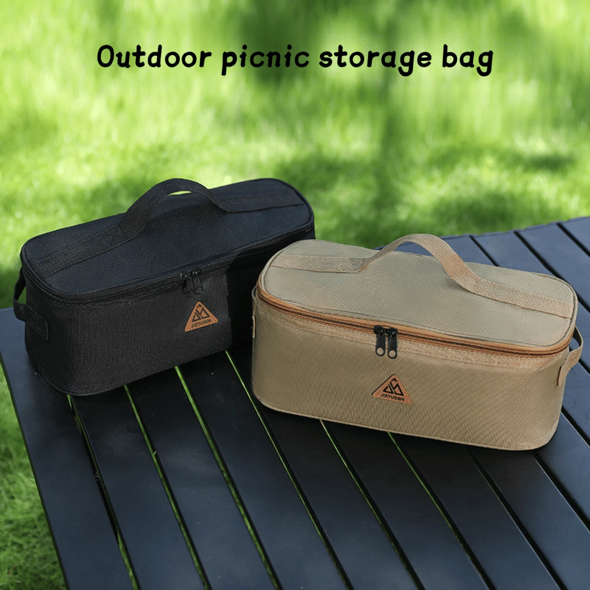 1pc Outdoor Picnic Bag, Oxford Cloth Storage Bag, Multi-Functional Portable Utensil, Camping Picnic Bag, Ground Peg, Wind Rope, Tool, Sundries Bag - One Size With Storage Net - View 1