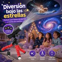 Mini Proyector Estelar HD de Galaxia y Astronauta para Cuarto de Niños, Proyector de Estrellas con Trípode Flexible Ajustable de 360°, Enfoque Manual y 3 Diapositivas Intercambiables, Conexión USB con Interruptor para Pijamadas y Recámara - Tipo de Enchufe A USA (110-127V) - Ver 5