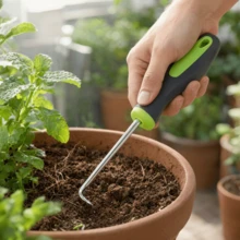 Heavy Duty Metal U-Shaped Cultivation Tool With Green & Black Handle, Suitable For Garden, Lawn, Crevice, Path Crack, Window Screen Strip Replacement, Gasket Removal, Very Useful For Weeding - A - View 2