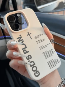 1件白色十字架與詩篇極簡風全包覆TPU防震手機殼，適用於Apple 18 17 16 15 14 13 12 11 Pro Max Air及系列 - 彩色 - 查看 2