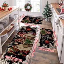 1/2/3pcs Christmas Theme Kitchen Rug, Flannel Kitchen Mat, Soft Comfortable Absorbent Non-Slip Machine Washable With Non-Slip Backing, Suitable For Multiple Scenes: Entrance, Living Room, Bedroom, Kitchen, Dining Room, Bathroom, Laundry Room, Hallway, Christmas Holiday Home Decor Floor Mat - Multicolor - View 11