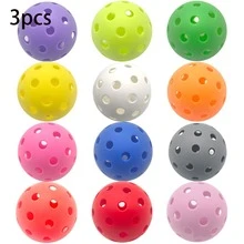 3 quả bóng Pickleball 40 lỗ cho thể thao ngoài trời, bền, nảy cao, hiệu ứng thị giác tốt - trắng - Xem 12
