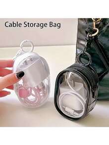 Mini Transparent Zipper Storage Bag, Multifunctional Jewelry Device Storage Box, Suitable For Headphones, Charging Case, Keychain, Ring, Transparent Travel Accessory Bag, Toiletries Bag - Multicolor - View 3