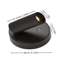 1pc Indoor Rechargeable Magnetic LED Spotlight, USB Charging, 3-Color Dimmable, 350° Rotatable, Battery Powered Wall Lamp, Suitable For Bedroom, Bedside, Artwork, Painting, Potted Plant, Photo Lighting - Multicolor - View 11