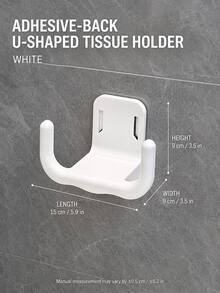 U-Shaped Face Towel Storage Box Under Mirror Cabinet, Hanging No-Drill Bathroom Toilet Tissue Box Organizer Shelf - Multicolor - View 10