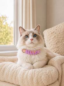 Kalung Hewan Peliharaan yang Dipersonalisasi, Kalung Huruf Nama Kustom, Kalung Identitas Kucing & Anjing Kecil yang Dapat Diatur Warnanya - MultiWarna - View 3