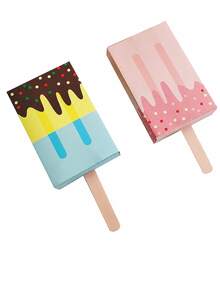 12/24/48pcs Ice Cream Shaped Paper Gift Boxes, 3.6x2 Inch Mini Cartoon Candy Folding Paper Boxes, Gender Reveal Party Decoration - DIY Cute Party Favors And Mini Candy Boxes, Suitable For Halloween, Birthday, Wedding Party (Pink, Blue) - A - View 2