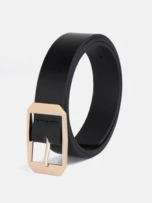 1pc/3pcs Solid Color Casual PU(Polyurethane) Women's Belt Suitable For Daily Use Square Buckle - A - View 3