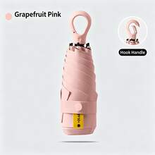 Manual Compact Sun Umbrella, 6-Rib Reinforced Frame, Mini Capsule Umbrella With Lock Handle, Portable Lightweight Sun Umbrella, Suitable For Commuting, School And Outdoor Travel - Multi-color - View 12