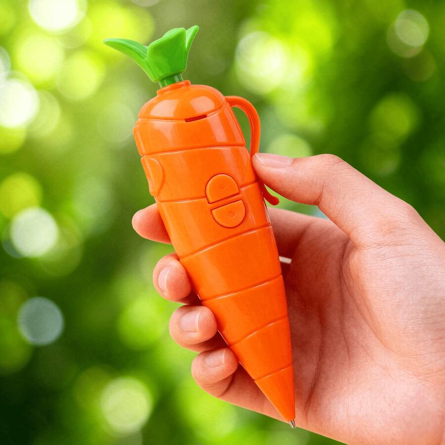1pc Realistic Carrot Shaped Pen - Desktop Decoration, Ornament, Desktop Toy, Portable Toy, For Daily Use - Multicolor - View 1