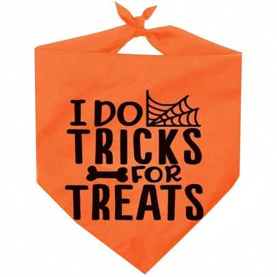 1pc 24.8*11 Inch Halloween Dog Bandana, Drool Triangle Scarf Orange Halloween Dog Bandana Adjustable Knot Design, Suitable For Small To Large Puppies And Cats, Halloween Accessory Gift
