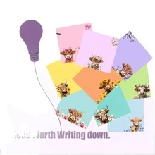 2pcs (Random Style & Color) Highland Cow Sticky Note Set, Cute Floral & Animal Stickers, Suitable For Home, School And Office Use, Ideal Valentine's Day Gift For Women, Also Learning Supplies - one-size - View 9