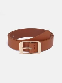 1pc/3pcs Solid Color Casual PU(Polyurethane) Women's Belt Suitable For Daily Use Square Buckle - A - View 22