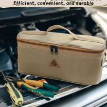 1pc Outdoor Picnic Bag, Oxford Cloth Storage Bag, Multi-Functional Portable Utensil, Camping Picnic Bag, Ground Peg, Wind Rope, Tool, Sundries Bag - One Size With Storage Net - View 9