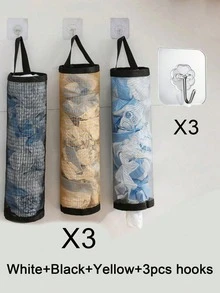2/6pcs(1set) Plastic Bag Dispenser Storage Rack,Suitable For Kitchen,Behind Door Storage,Kitchen Organization,Kitchen Essential,Kitchen Accessories,Bathroom Accessories,Home Kitchen Tools, Kitchen Decor.Back To School/Room Decor/Bedroom Decor/Storage - Upgraded - View 12