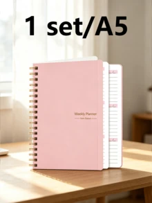 1pc Undated Weekly Planner, Thick Smooth Writing Paper Notebook, Multi-Functional Stationery Essential, Suitable For Work Schedule, Student Study Timetable, Daily Task Management, Goal Tracking, Life Planning, Fitness Plan, Long-Term Goal Setting, Learning Supplies, Office Supplies, Home Affairs Planning Notebook, Suitable For Back To School Season, Back To School Season, Teacher's Day Gift - Multiple Styles - View 12