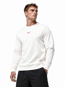 Nike Men's Outdoor Sports Casual Comfortable Crew Neck Fleece Sweatshirt, Recommend Buying One Size Up - White - View 1