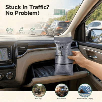 1/8/12/24 Pack Car Emergency Toilet Kit, 700ml Leak-Proof Portable, Suitable For Outdoor, Travel, Traffic Jam, Hiking, Music Festival, Camping Essentials, Travel Essentials, Cruise Essentials, Camping Emergency Kit. Christmas, Halloween, Travel Essentials, Travel