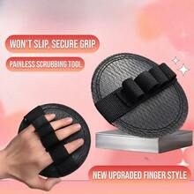1/2/3pcs Finger Strap Body Scrubber, Exfoliating Bath Glove For Deep Cleansing & Dead Skin Removal, Shower Scrub Pad For Back, Arms & Legs, Soft Body Exfoliator For Bathroom, Spa & Daily Shower Care - Black - View 6